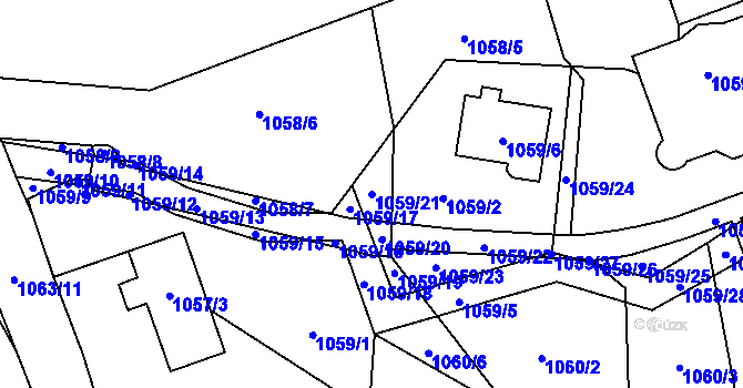 Parcela st. 1059/21 v KÚ Horky u Tábora, Katastrální mapa