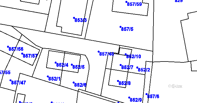 Parcela st. 857/46 v KÚ Horky u Tábora, Katastrální mapa