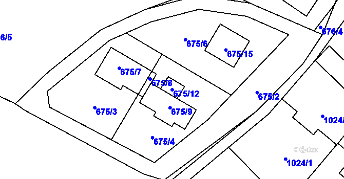 Parcela st. 675/12 v KÚ Horky u Tábora, Katastrální mapa