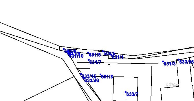 Parcela st. 500/4 v KÚ Horky u Tábora, Katastrální mapa