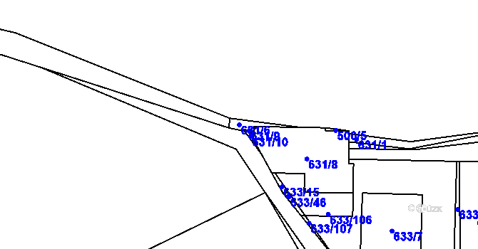 Parcela st. 631/6 v KÚ Horky u Tábora, Katastrální mapa