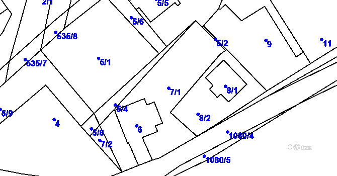Parcela st. 7/1 v KÚ Horky u Tábora, Katastrální mapa