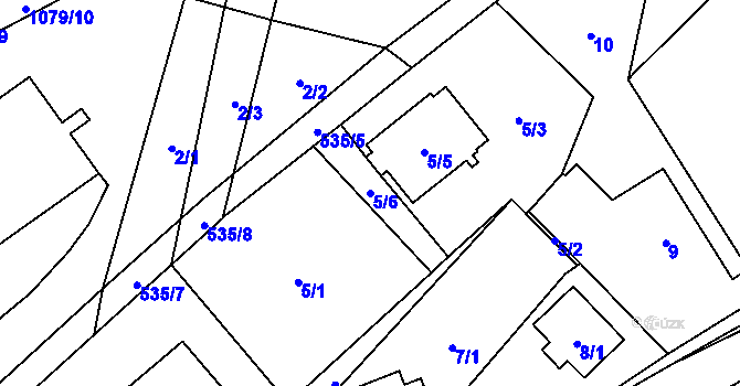 Parcela st. 5/6 v KÚ Horky u Tábora, Katastrální mapa