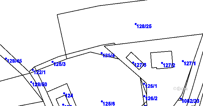 Parcela st. 125/4 v KÚ Horky u Tábora, Katastrální mapa