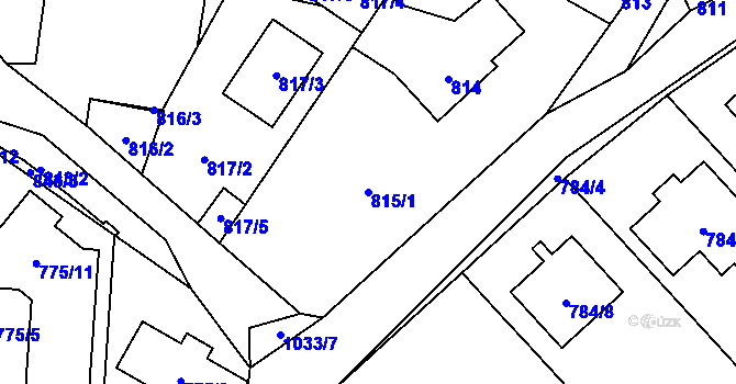 Parcela st. 815/1 v KÚ Horky u Tábora, Katastrální mapa