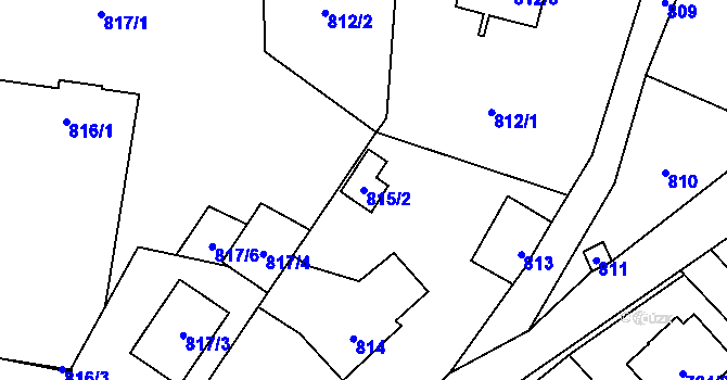 Parcela st. 815/2 v KÚ Horky u Tábora, Katastrální mapa