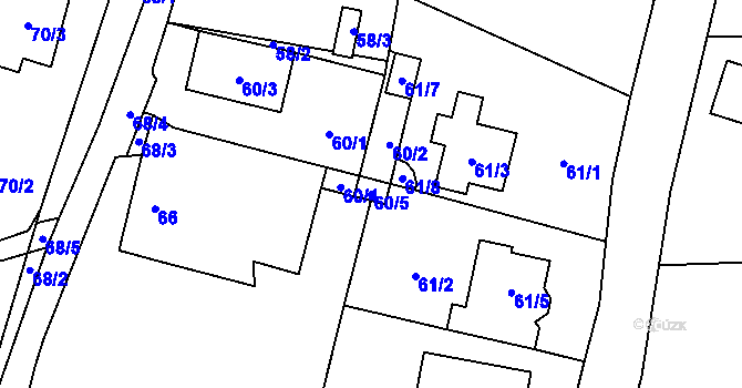 Parcela st. 60/5 v KÚ Horky u Tábora, Katastrální mapa