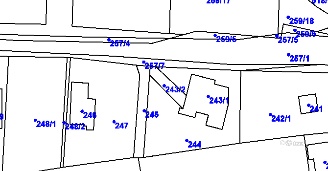 Parcela st. 243/2 v KÚ Horky u Tábora, Katastrální mapa