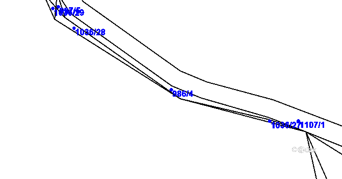 Parcela st. 986/4 v KÚ Horky u Tábora, Katastrální mapa