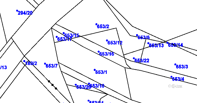 Parcela st. 653/16 v KÚ Horky u Tábora, Katastrální mapa