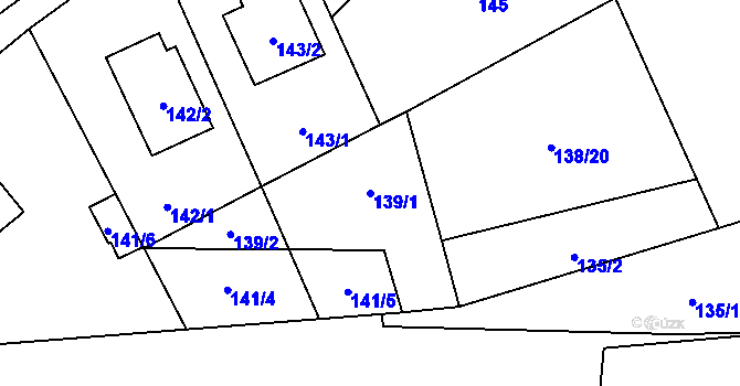 Parcela st. 139/1 v KÚ Horky u Tábora, Katastrální mapa