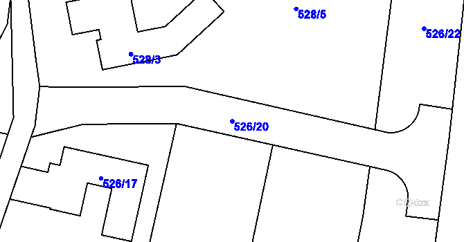 Parcela st. 526/20 v KÚ Horky u Tábora, Katastrální mapa