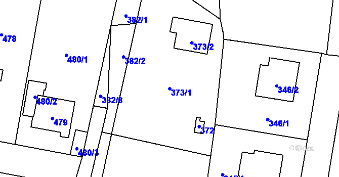 Parcela st. 373/1 v KÚ Horky u Tábora, Katastrální mapa