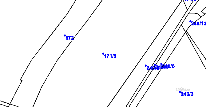 Parcela st. 171/5 v KÚ Horky, Katastrální mapa
