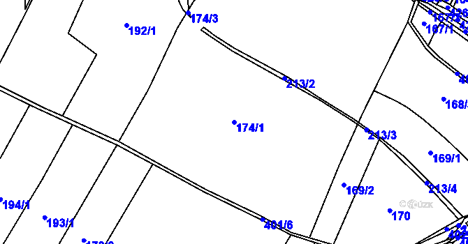 Parcela st. 174/1 v KÚ Horky, Katastrální mapa