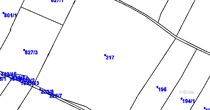 Parcela st. 217 v KÚ Horky, Katastrální mapa
