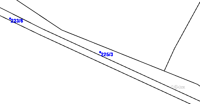 Parcela st. 225/3 v KÚ Horky, Katastrální mapa