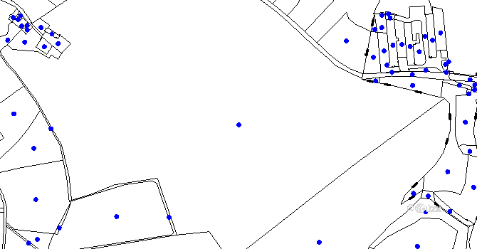 Parcela st. 370/1 v KÚ Horky, Katastrální mapa