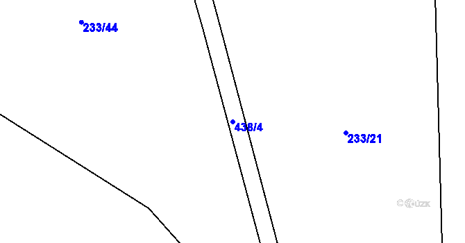 Parcela st. 438/4 v KÚ Horky, Katastrální mapa