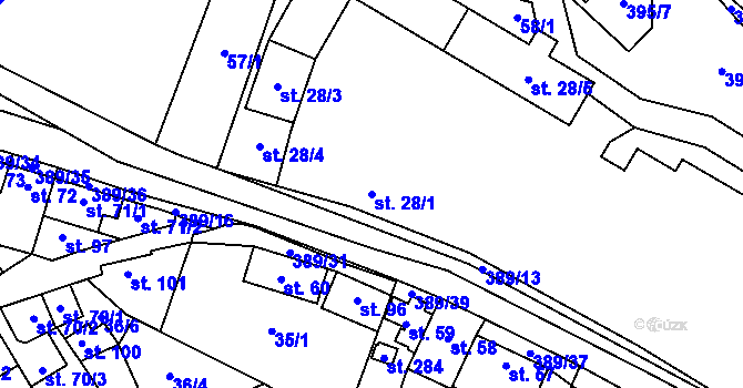 Parcela st. 28/1 v KÚ Horky nad Jizerou, Katastrální mapa