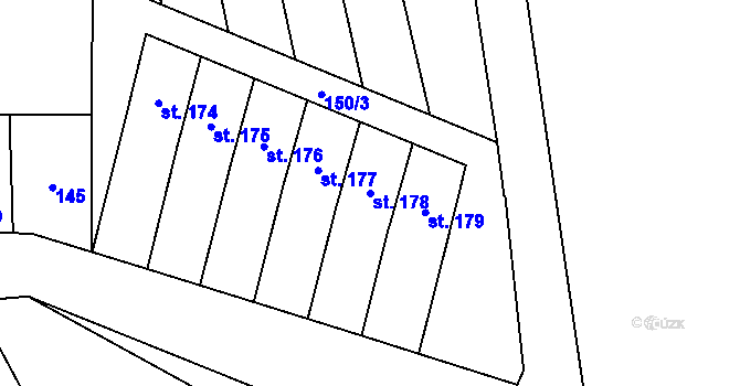 Parcela st. 178 v KÚ Horky nad Jizerou, Katastrální mapa