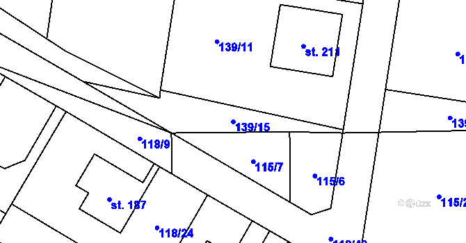Parcela st. 139/15 v KÚ Horky nad Jizerou, Katastrální mapa