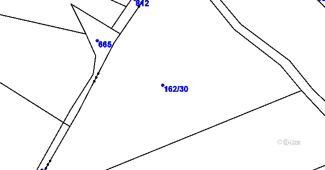 Parcela st. 162/30 v KÚ Horky nad Jizerou, Katastrální mapa