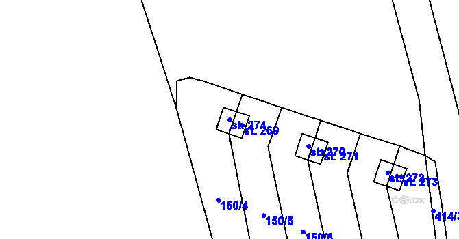 Parcela st. 274 v KÚ Horky nad Jizerou, Katastrální mapa
