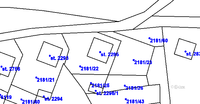 Parcela st. 2295 v KÚ Horní Bečva, Katastrální mapa