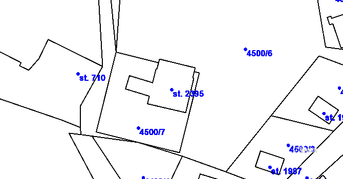 Parcela st. 2395 v KÚ Horní Bečva, Katastrální mapa