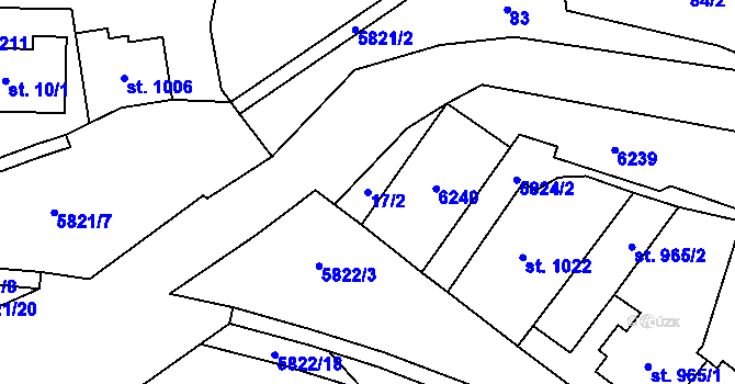 Parcela st. 17/2 v KÚ Horní Bečva, Katastrální mapa