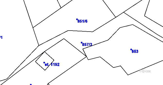 Parcela st. 857/3 v KÚ Horní Bečva, Katastrální mapa