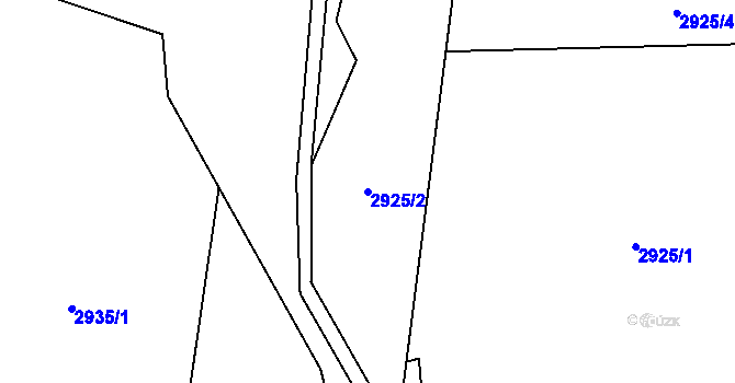 Parcela st. 2925/2 v KÚ Horní Bečva, Katastrální mapa