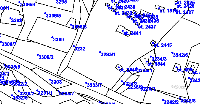 Parcela st. 3293/1 v KÚ Horní Bečva, Katastrální mapa