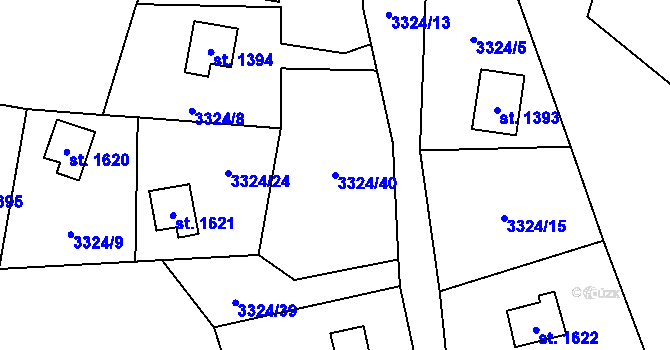 Parcela st. 3324/40 v KÚ Horní Bečva, Katastrální mapa