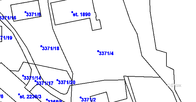 Parcela st. 3371/4 v KÚ Horní Bečva, Katastrální mapa