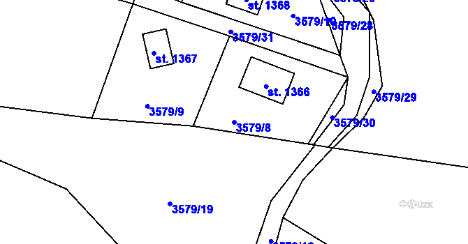 Parcela st. 3579/8 v KÚ Horní Bečva, Katastrální mapa