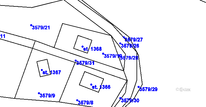 Parcela st. 3579/10 v KÚ Horní Bečva, Katastrální mapa