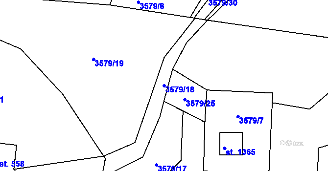 Parcela st. 3579/18 v KÚ Horní Bečva, Katastrální mapa