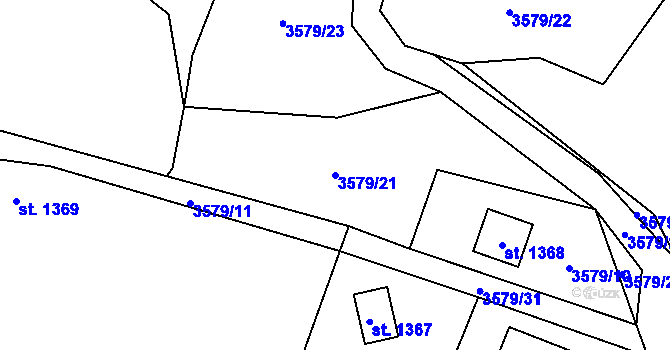 Parcela st. 3579/21 v KÚ Horní Bečva, Katastrální mapa