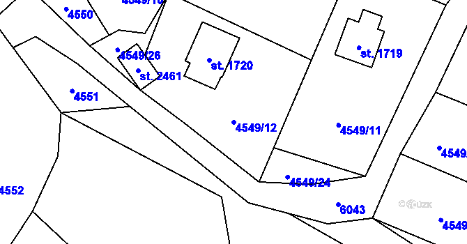 Parcela st. 4549/12 v KÚ Horní Bečva, Katastrální mapa