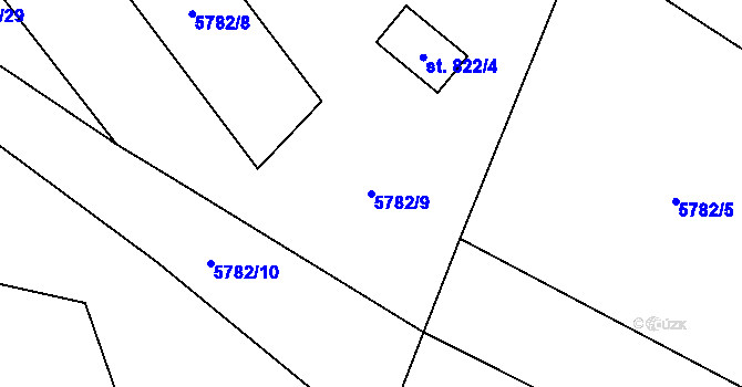 Parcela st. 5782/9 v KÚ Horní Bečva, Katastrální mapa