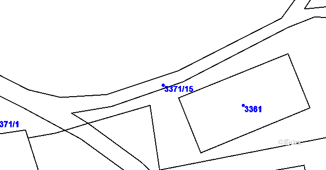 Parcela st. 3371/15 v KÚ Horní Bečva, Katastrální mapa
