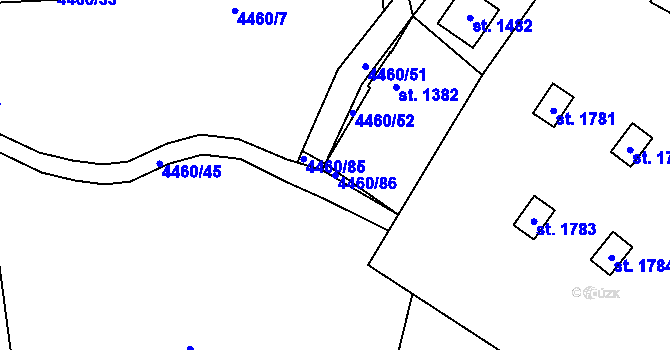 Parcela st. 4460/86 v KÚ Horní Bečva, Katastrální mapa