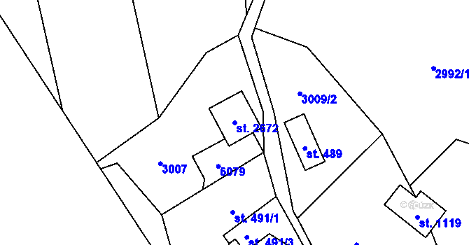 Parcela st. 2672 v KÚ Horní Bečva, Katastrální mapa