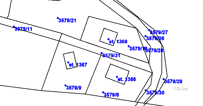 Parcela st. 3579/31 v KÚ Horní Bečva, Katastrální mapa