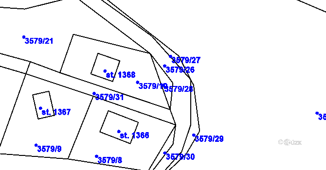 Parcela st. 3579/28 v KÚ Horní Bečva, Katastrální mapa