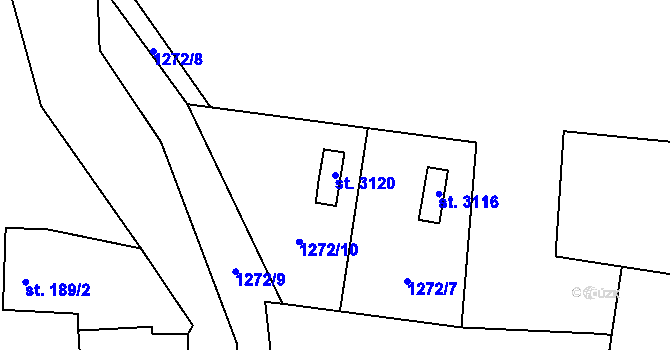 Parcela st. 3120 v KÚ Horní Bečva, Katastrální mapa