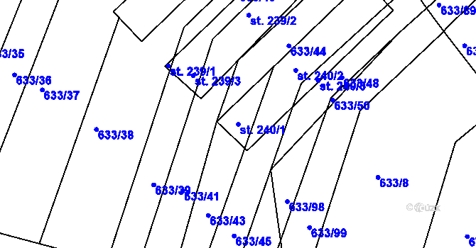 Parcela st. 240/1 v KÚ Horní Bělá, Katastrální mapa