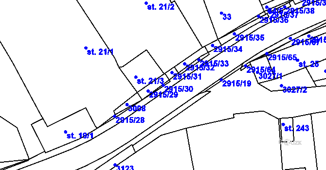 Parcela st. 2915/30 v KÚ Horní Bělá, Katastrální mapa